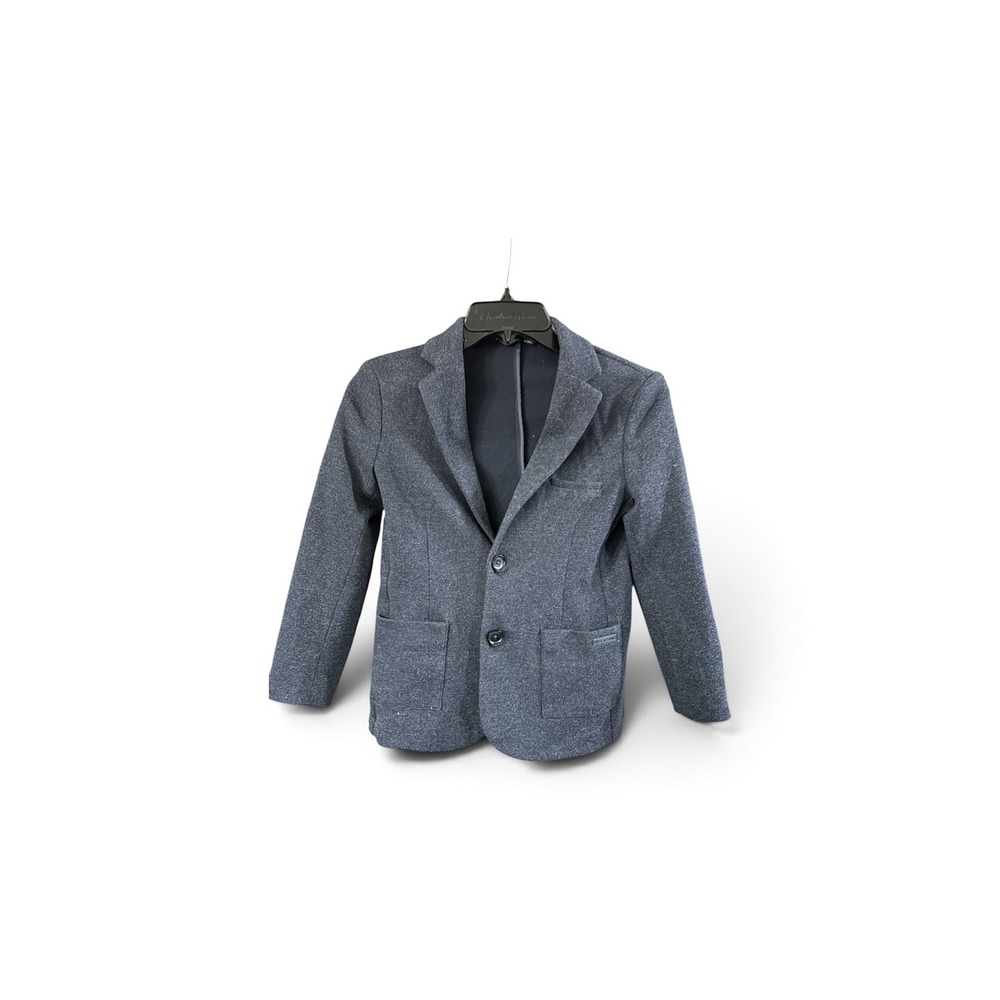 Nukutavake Mayoral Womens Gray Knit Blazer Jacket Two Button Size 8 128cm